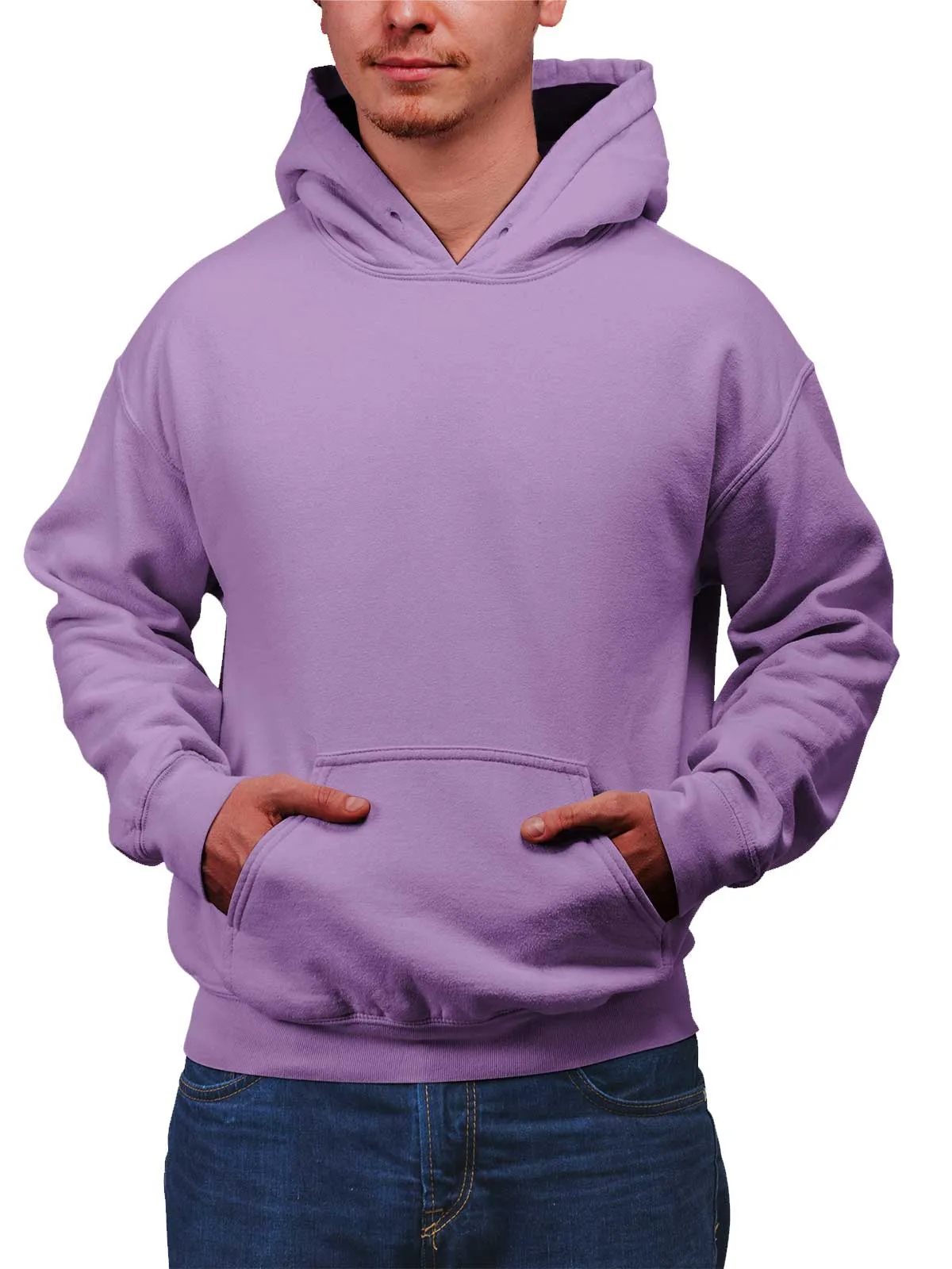 Lavender Plain Cotton Hoodie for Men & Women
