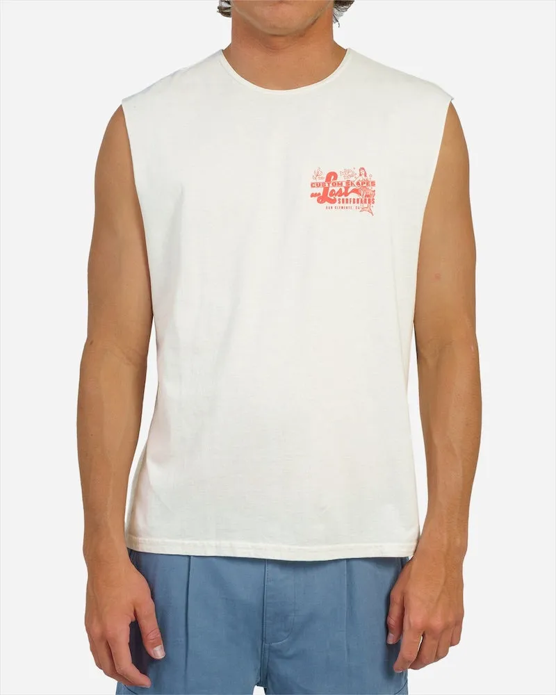 Lost Maritime Cut Off Tee Vintage White