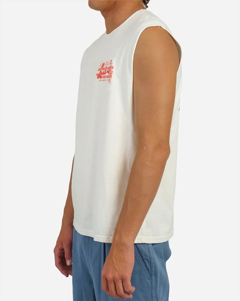 Lost Maritime Cut Off Tee Vintage White