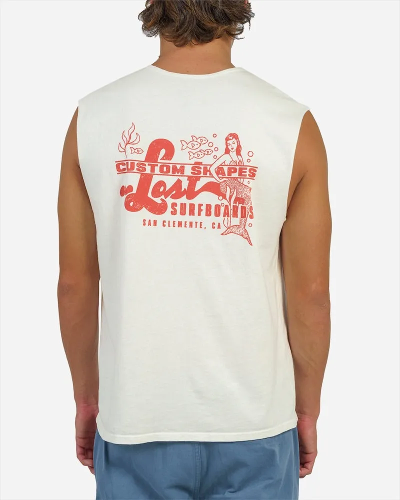 Lost Maritime Cut Off Tee Vintage White