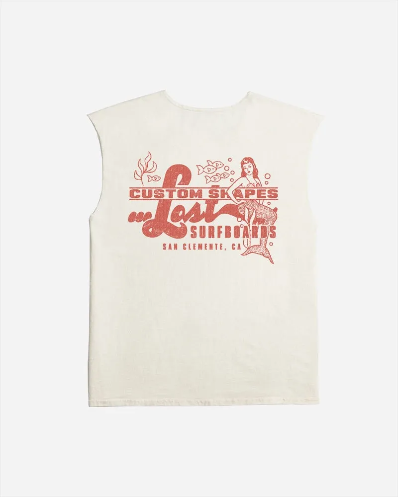 Lost Maritime Cut Off Tee Vintage White