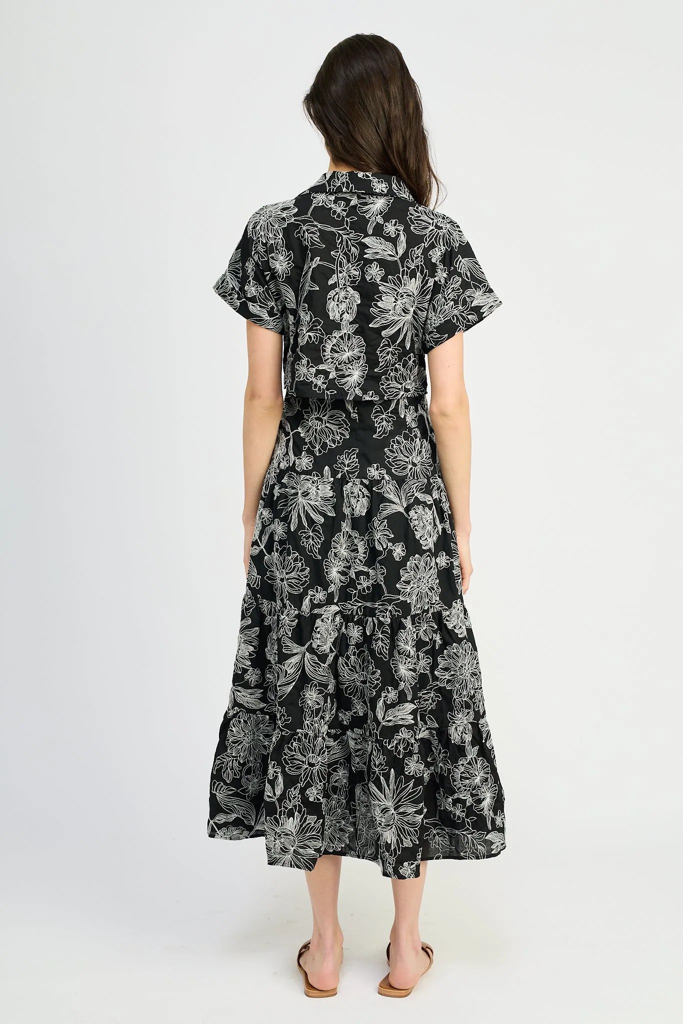 Magdalen Embroidered Maxi Shirt Dress
