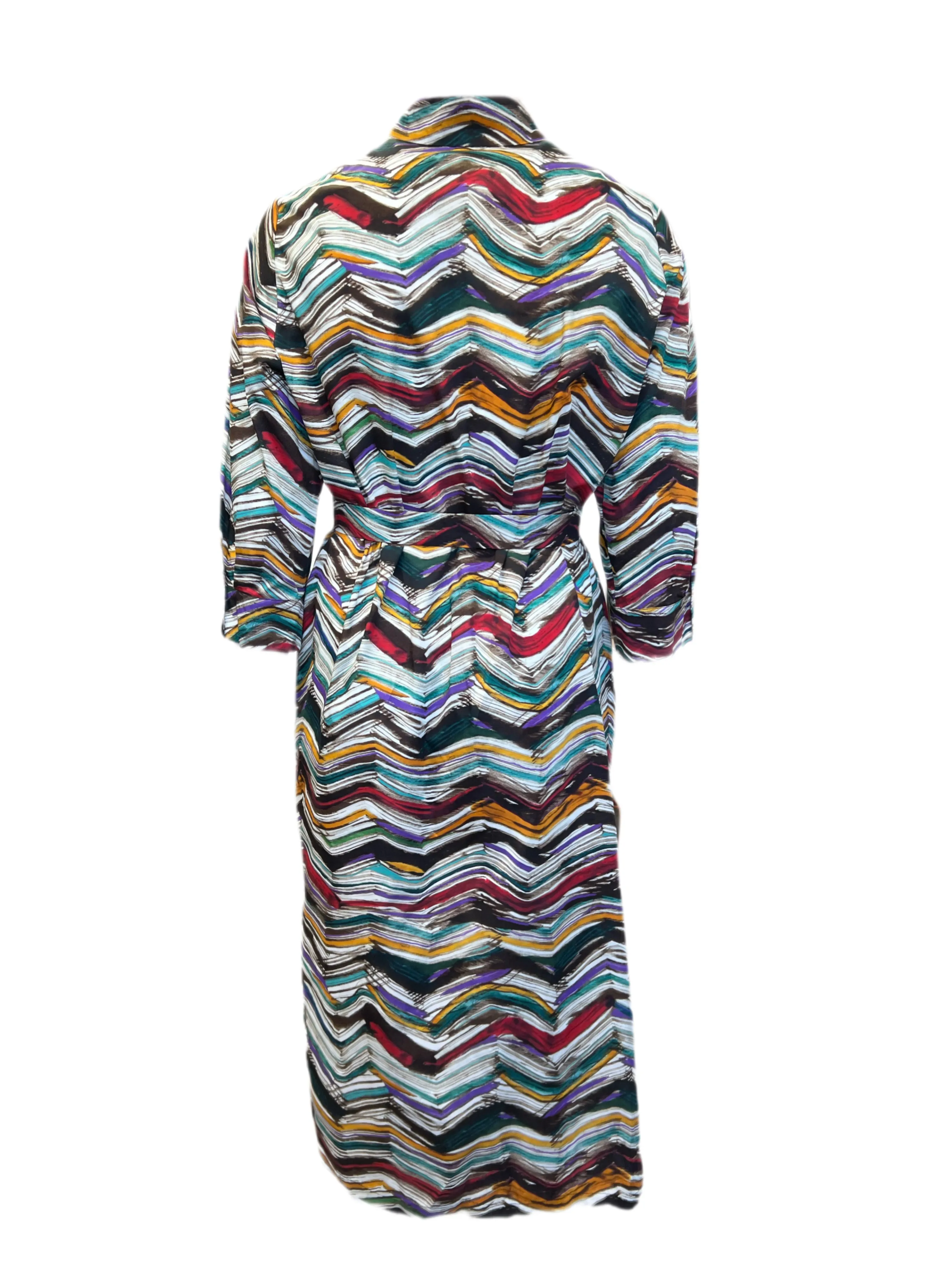 Marina Rinaldi Women's Multicolor Denotare No Belt Cotton Shirt Dress NWT