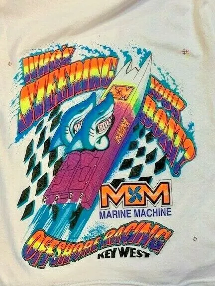 Marine Machine  " Who's Steering Your Boat ? " Power Boating Beefy-T Shirt