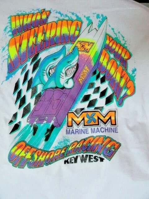 Marine Machine  " Who's Steering Your Boat ? " Power Boating Beefy-T Shirt