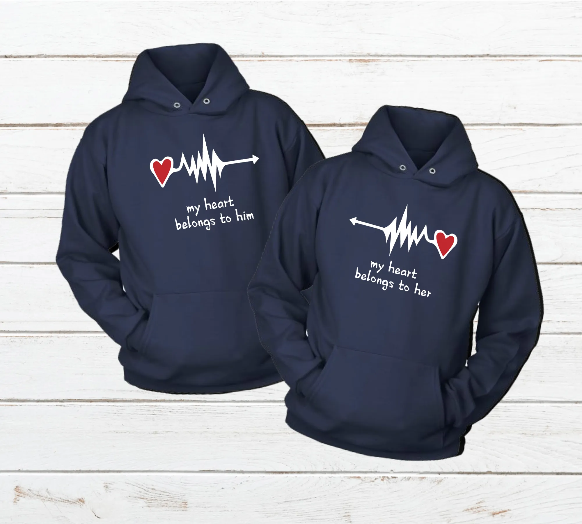 Matching Couples Hoodies My Heart Belongs to You
