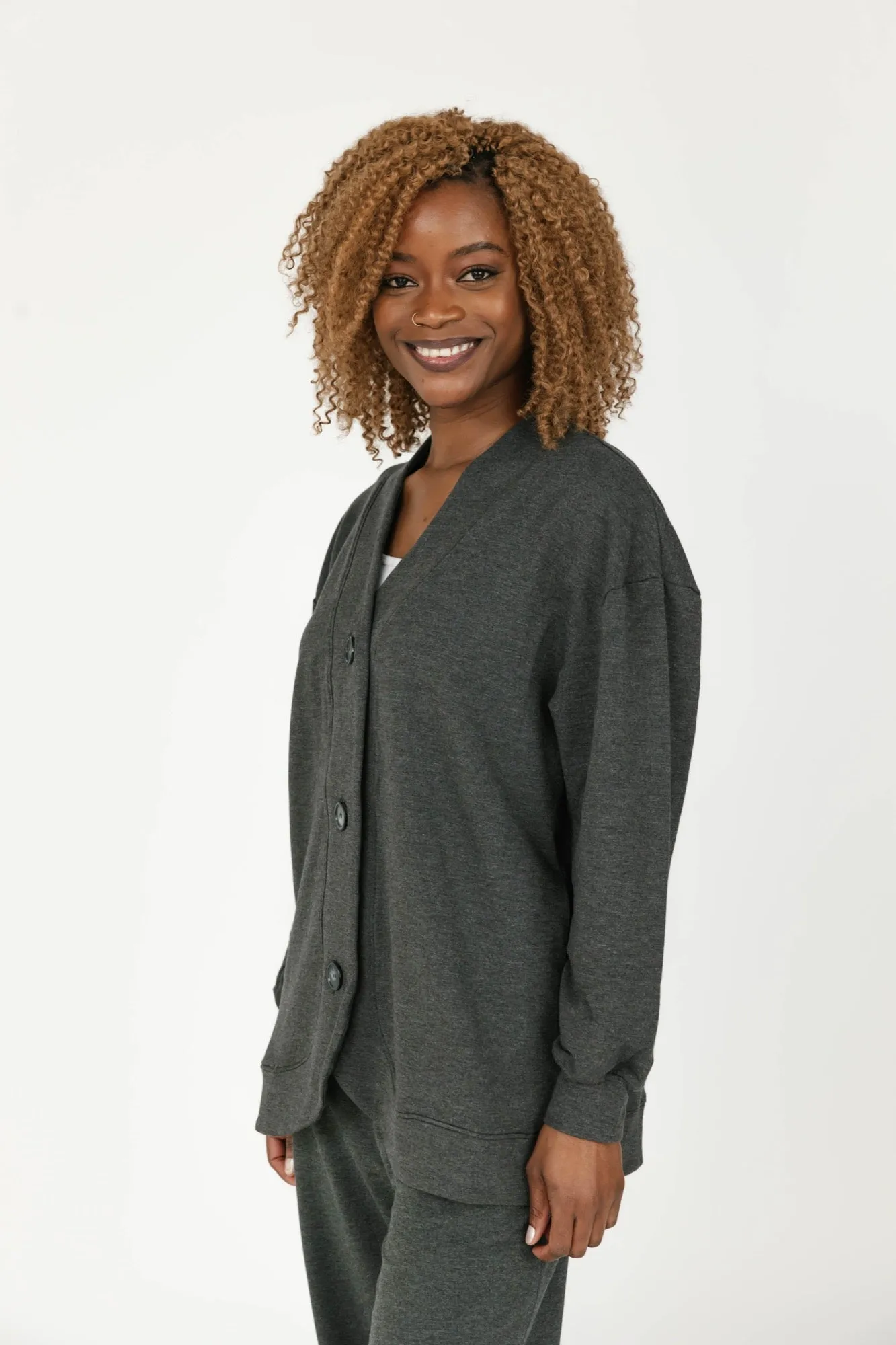 Maya Cardigan in Charcoal Mix