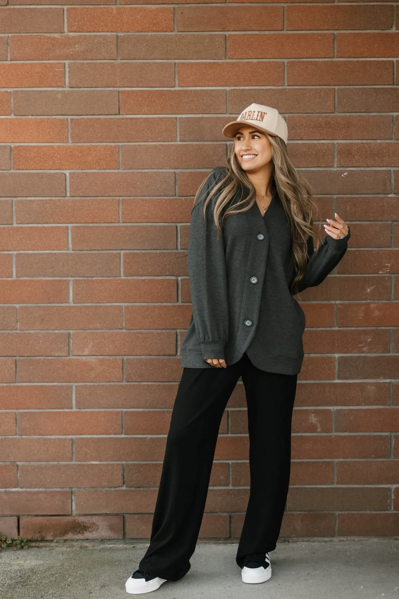 Maya Cardigan in Charcoal Mix