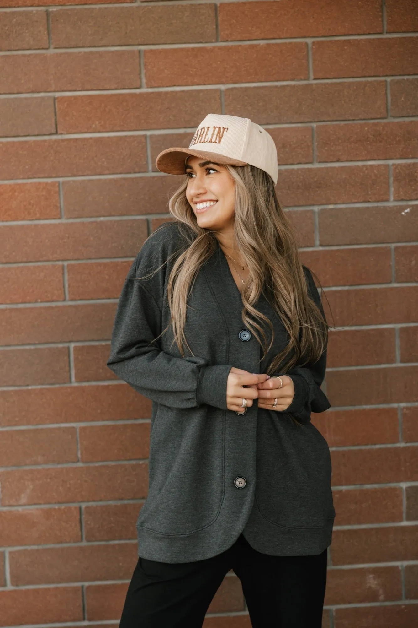 Maya Cardigan in Charcoal Mix