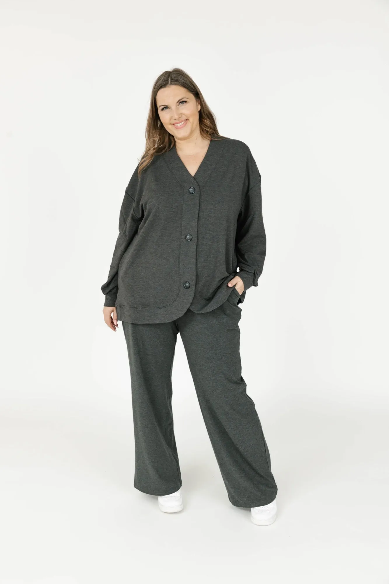 Maya Cardigan in Charcoal Mix