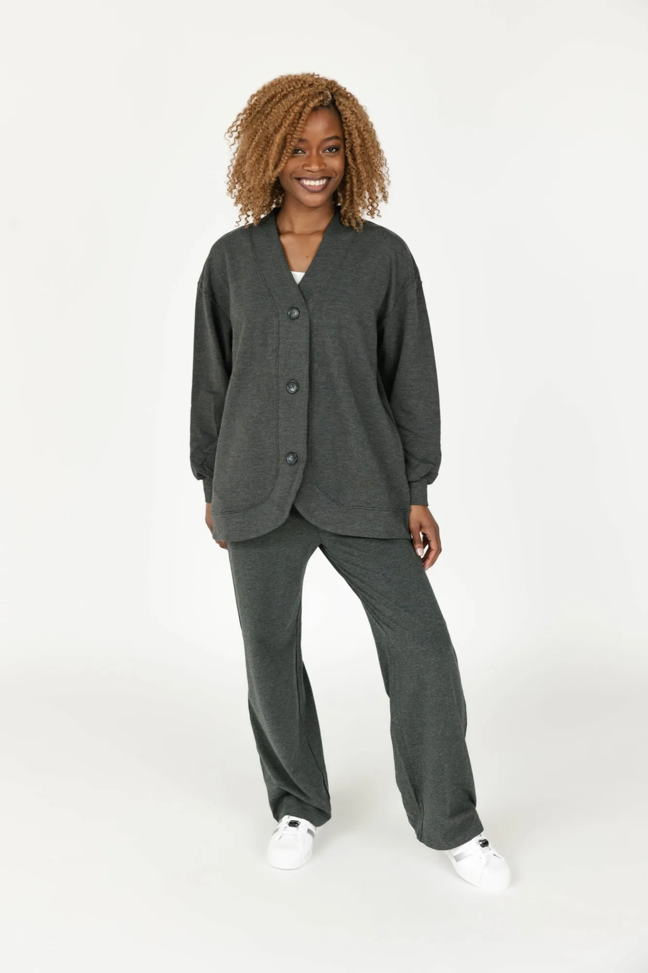 Maya Cardigan in Charcoal Mix