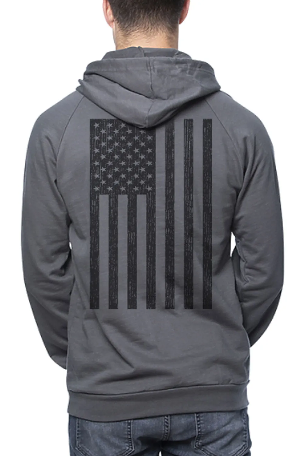 MEN'S ORGANIC COTTON PULLOVER HOODIE - BLACK FLAG (MADE IN THE USA)