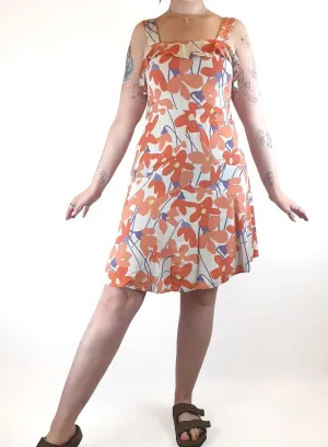 Mister Zimi sleeveless dress with orange and red flower print size 12