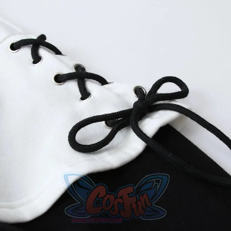 New Student Teen Side Lace Up Fake Two-piece Cartoon Panda Hoodies J40739