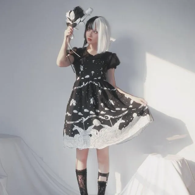 Night Fall Pegasus Lolita Strap Dress SD02433