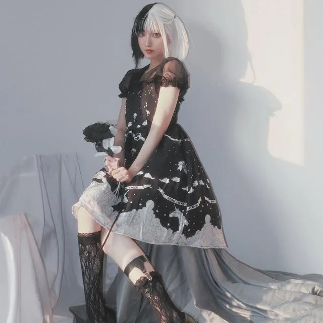 Night Fall Pegasus Lolita Strap Dress SD02433