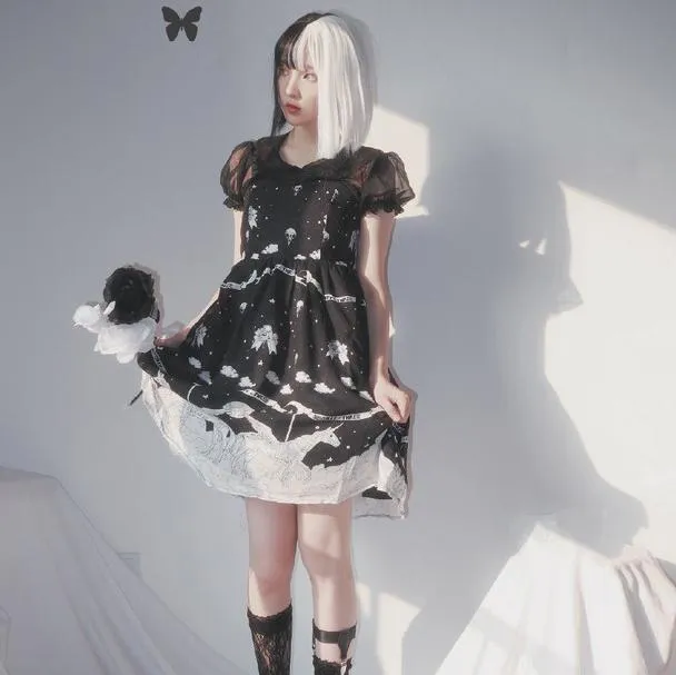 Night Fall Pegasus Lolita Strap Dress SD02433