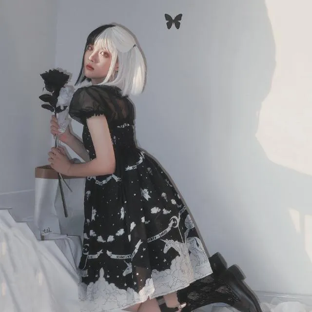 Night Fall Pegasus Lolita Strap Dress SD02433