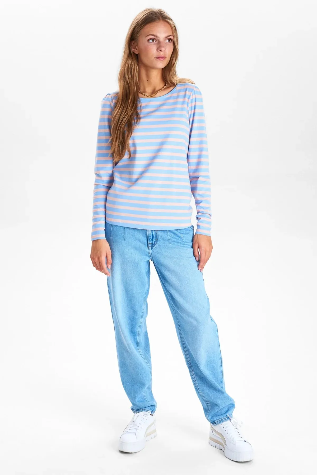 Numph NUDAIMI Long Sleeve T-SHIRT -Bel Air Blue