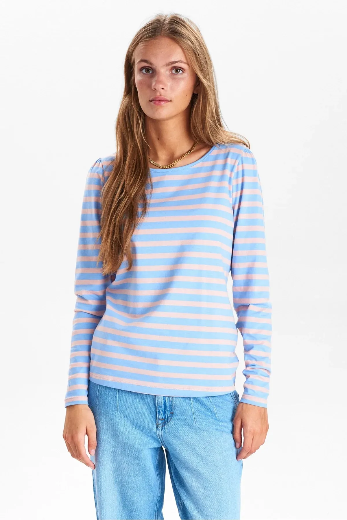 Numph NUDAIMI Long Sleeve T-SHIRT -Bel Air Blue