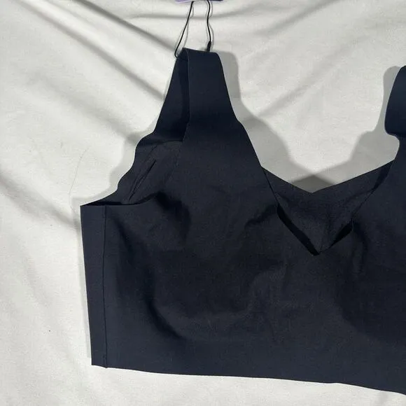 NWT $64 HoneyLove [ Medium ] LiftWear V neck Bra‎ in Vamp Black #6342