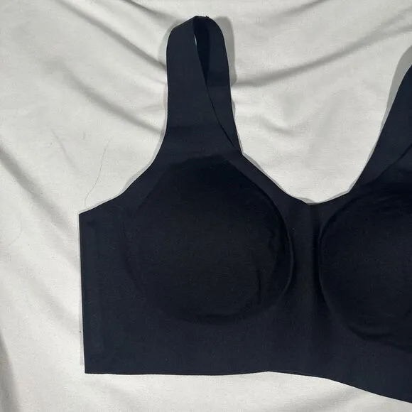 NWT $64 HoneyLove [ Medium ] LiftWear V neck Bra‎ in Vamp Black #6342