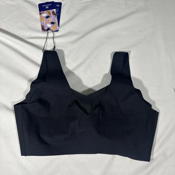 NWT $64 HoneyLove [ Medium ] LiftWear V neck Bra‎ in Vamp Black #6342