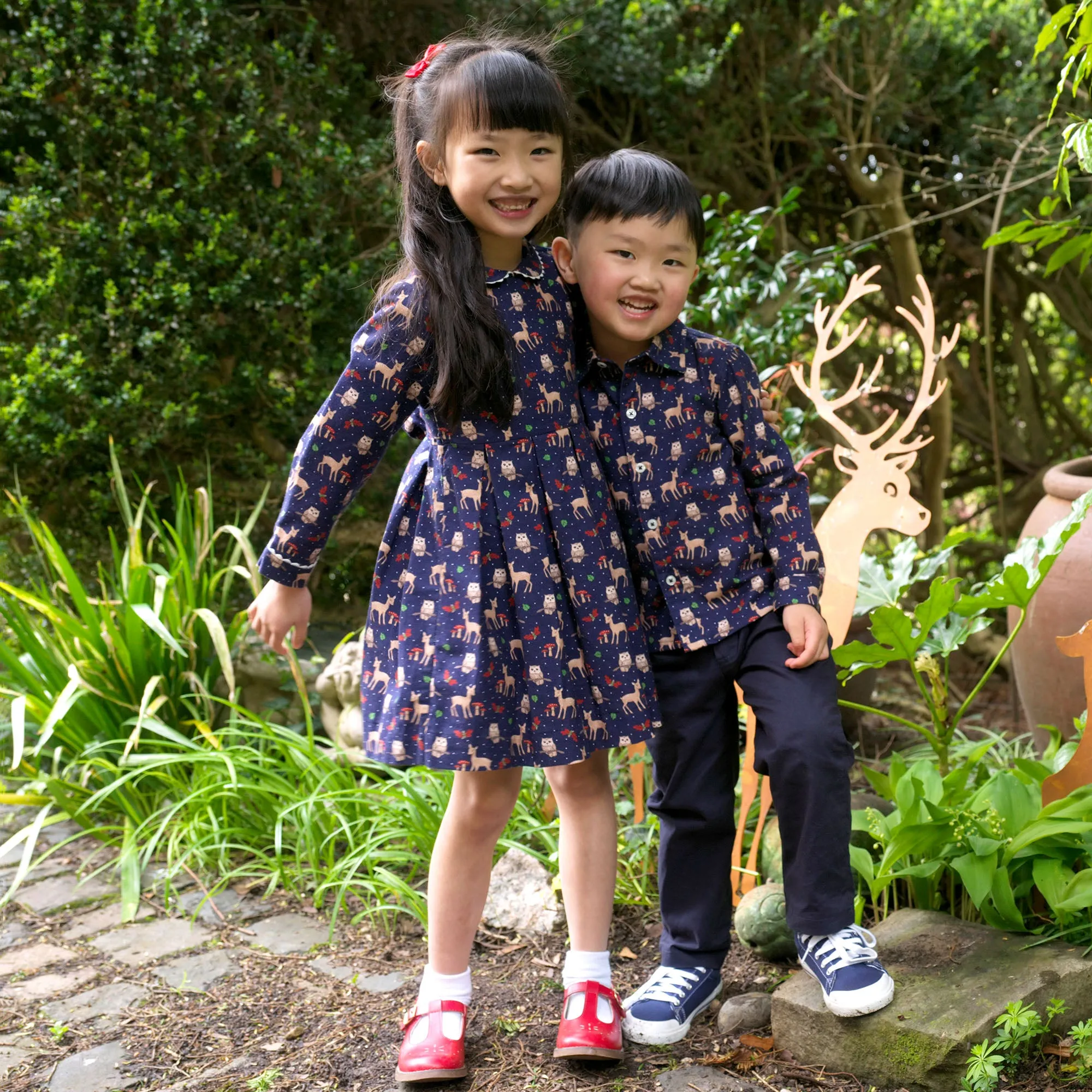 Owls in The Woods Pleated Dress