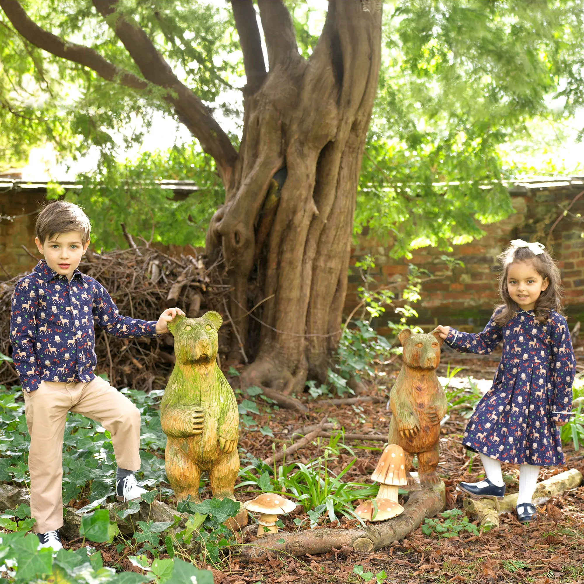 Owls in The Woods Pleated Dress