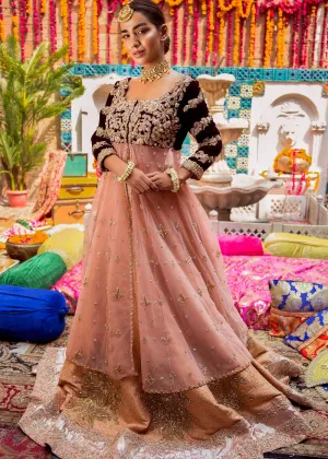 Pakistani Bridal Lehnga in Peach Color for Wedding #J5152