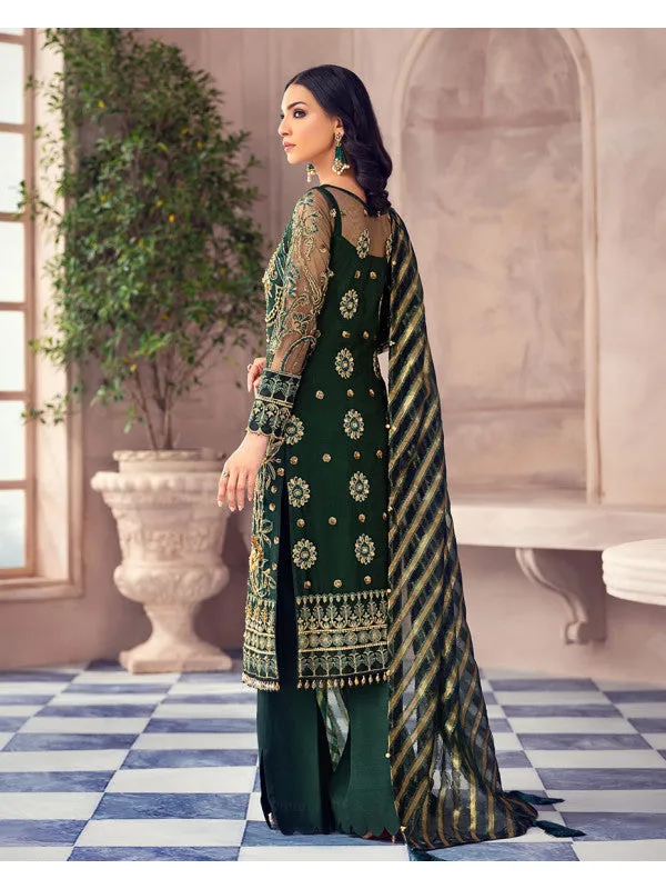 Pakistani Casual Dress for Party in Green Color #BB116