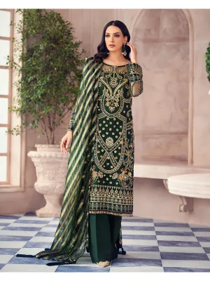 Pakistani Casual Dress for Party in Green Color #BB116