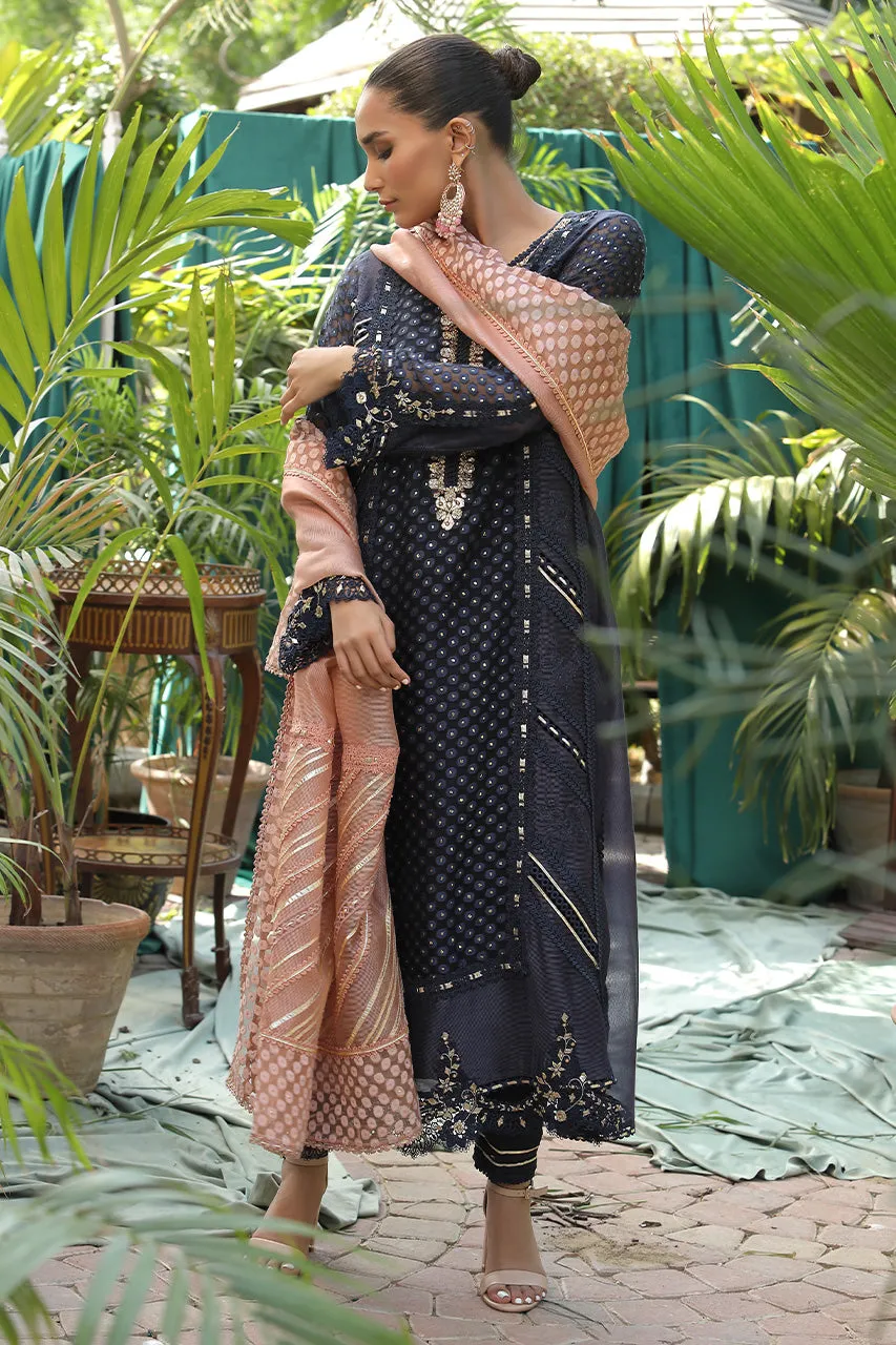 Pakistani Embroidered Black Kameez Salwar Party Dress