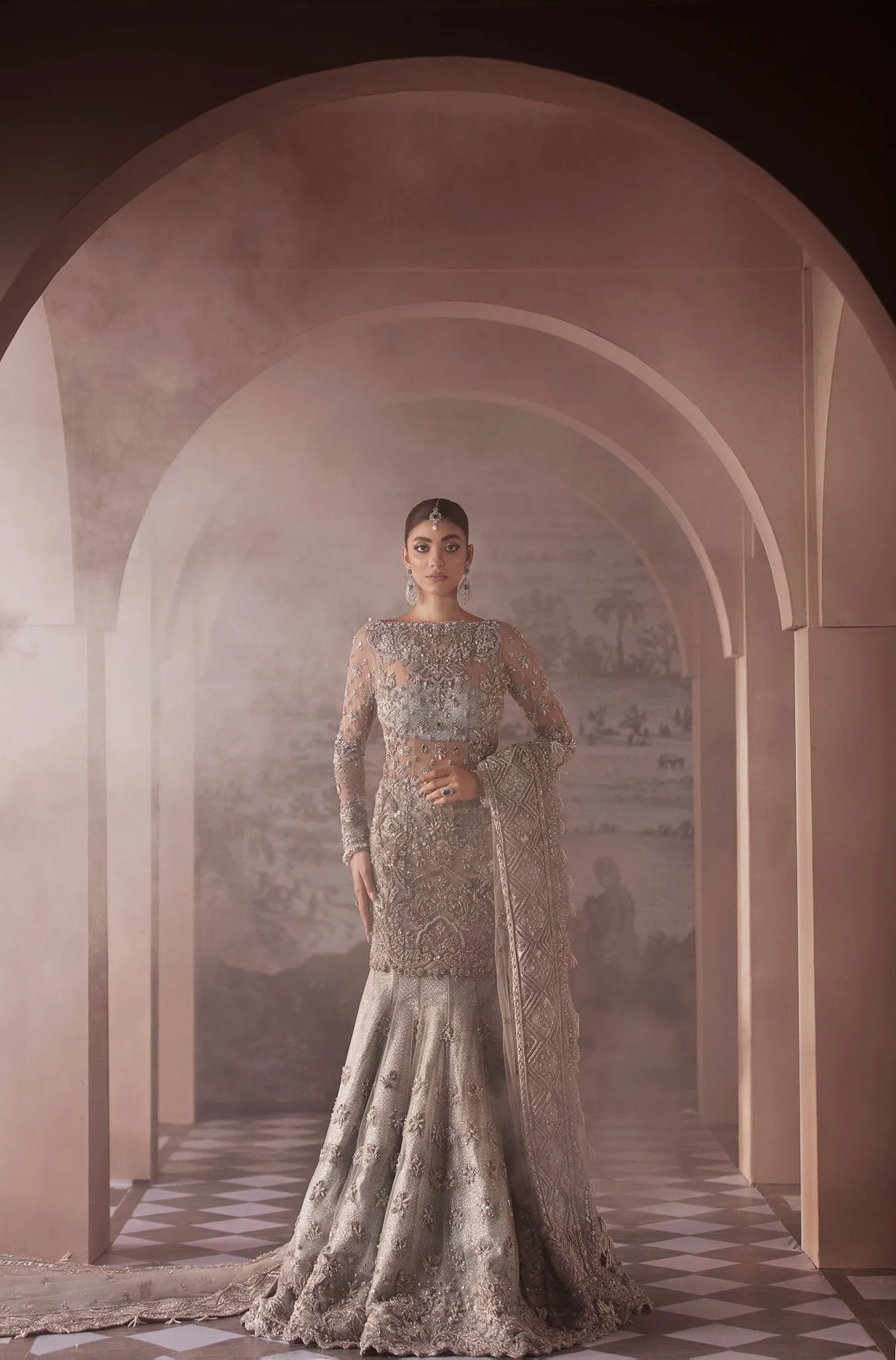 Pakistani Heavy Flare Lehenga for Wedding Bride #BN908