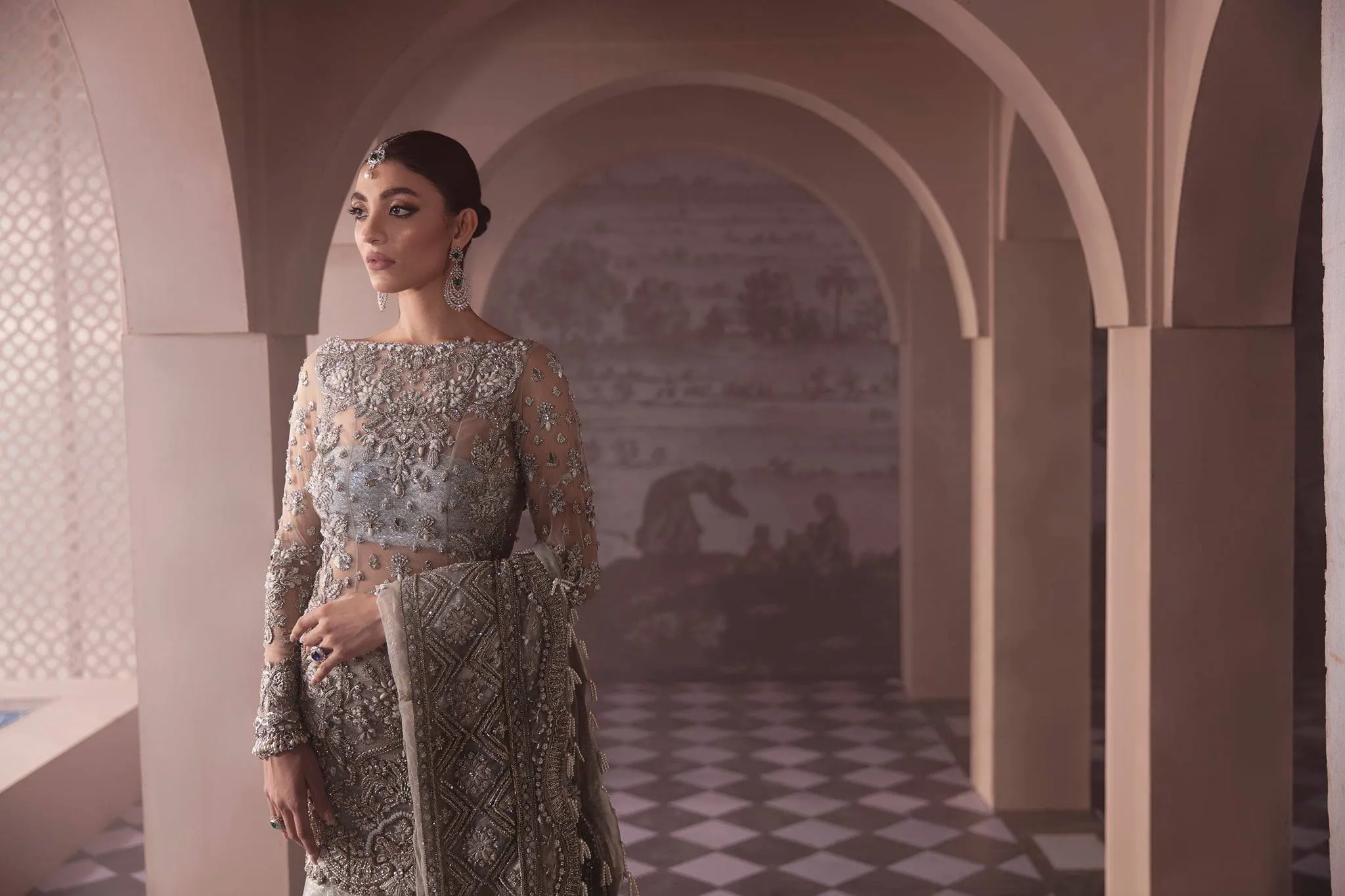 Pakistani Heavy Flare Lehenga for Wedding Bride #BN908