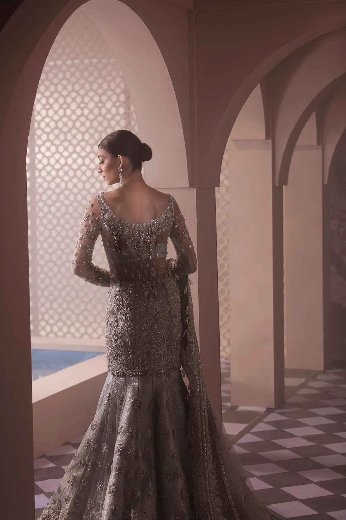 Pakistani Heavy Flare Lehenga for Wedding Bride #BN908