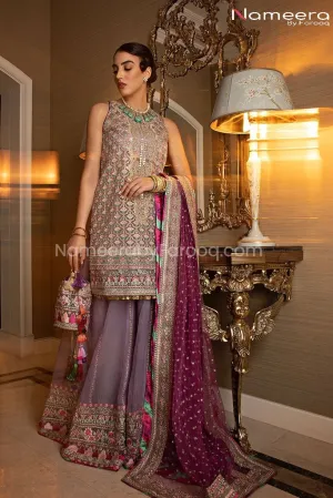 Pakistani Party Sharara Kurti with Embroidery #BP194