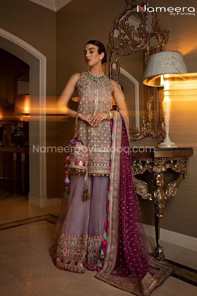 Pakistani Party Sharara Kurti with Embroidery #BP194
