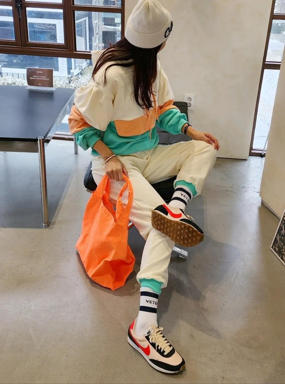 Pastel Color block Hoodie & jogger Set