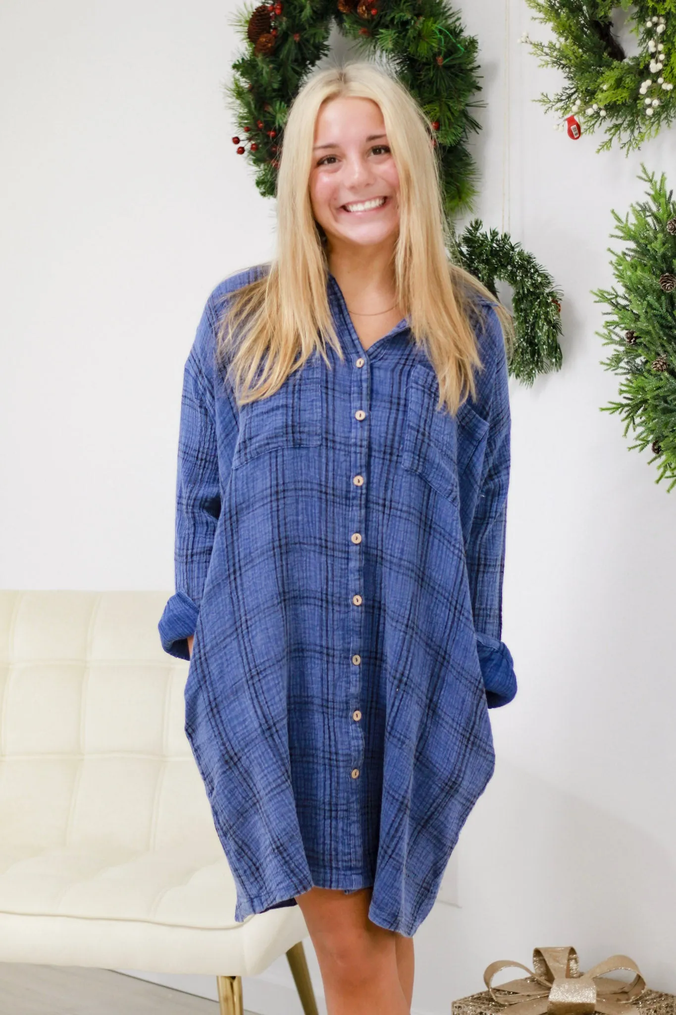 Plaid Memories Shirt Dress