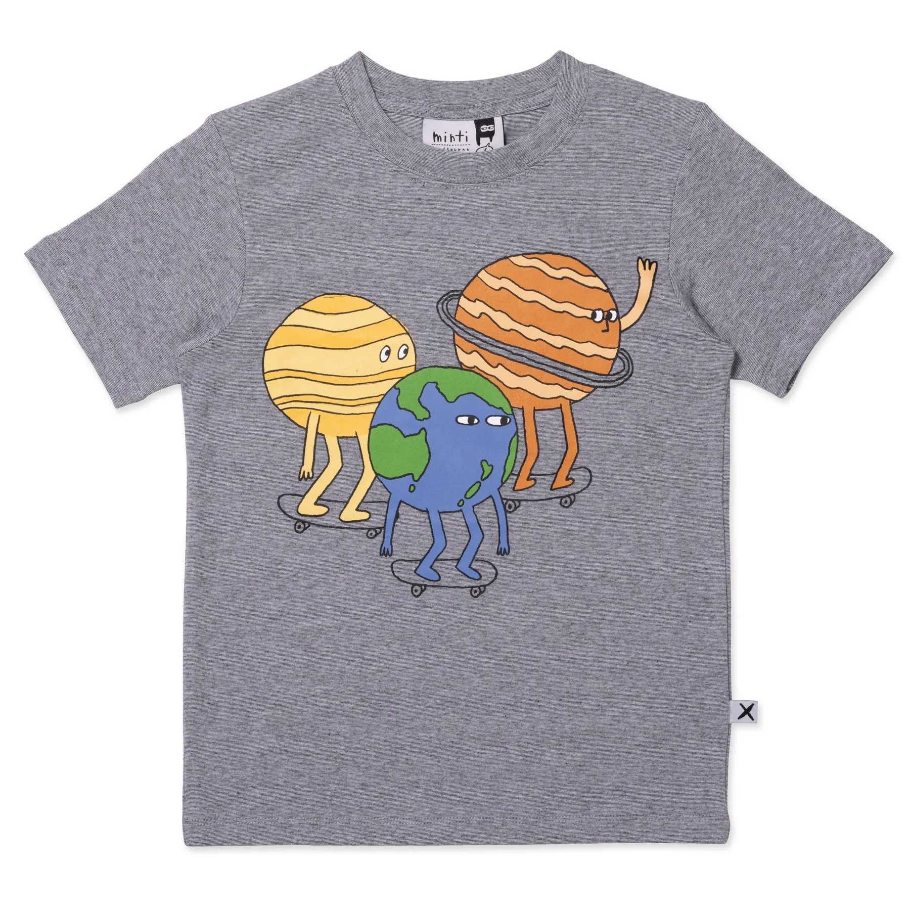 Planet Skaters Tee- Grey Motley