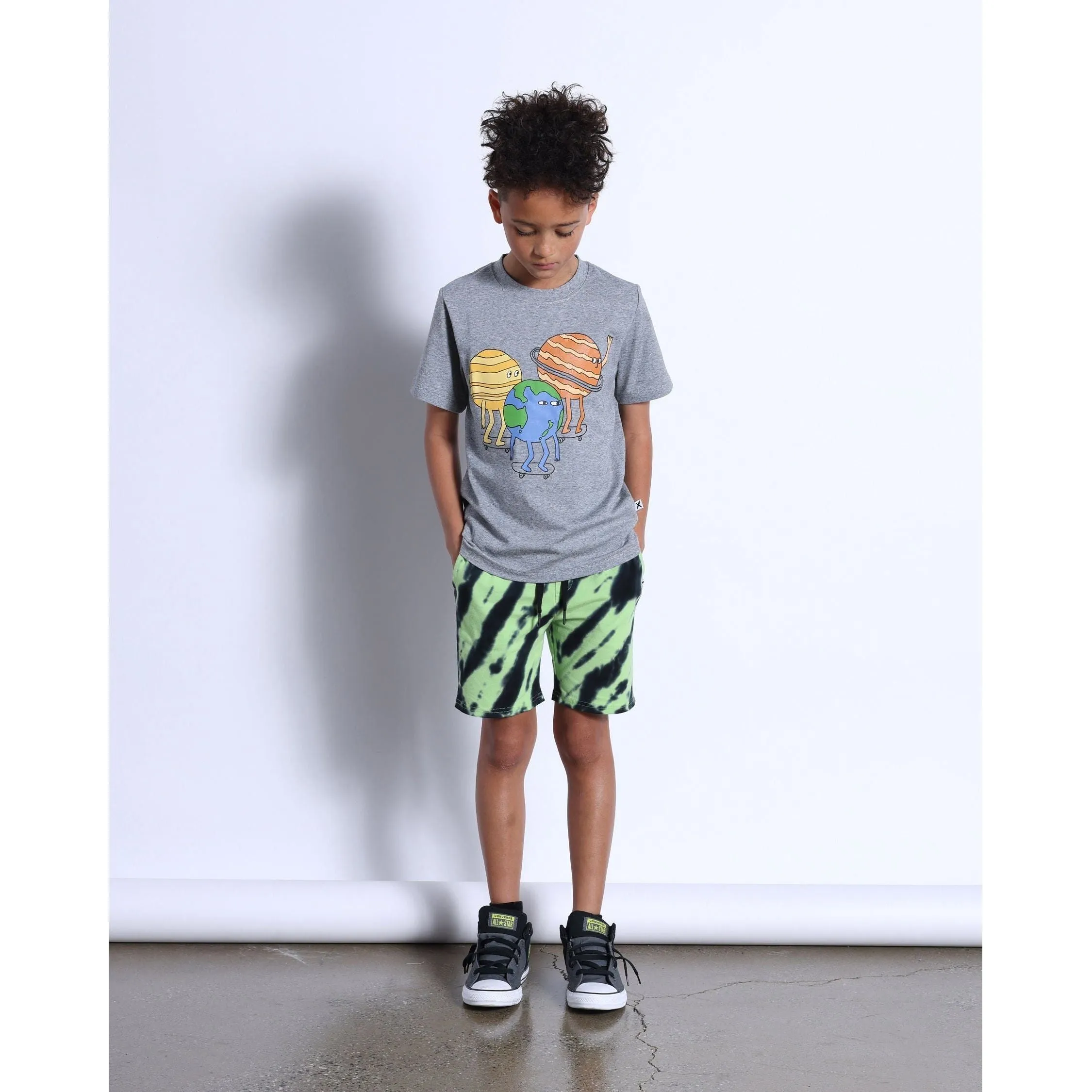 Planet Skaters Tee- Grey Motley