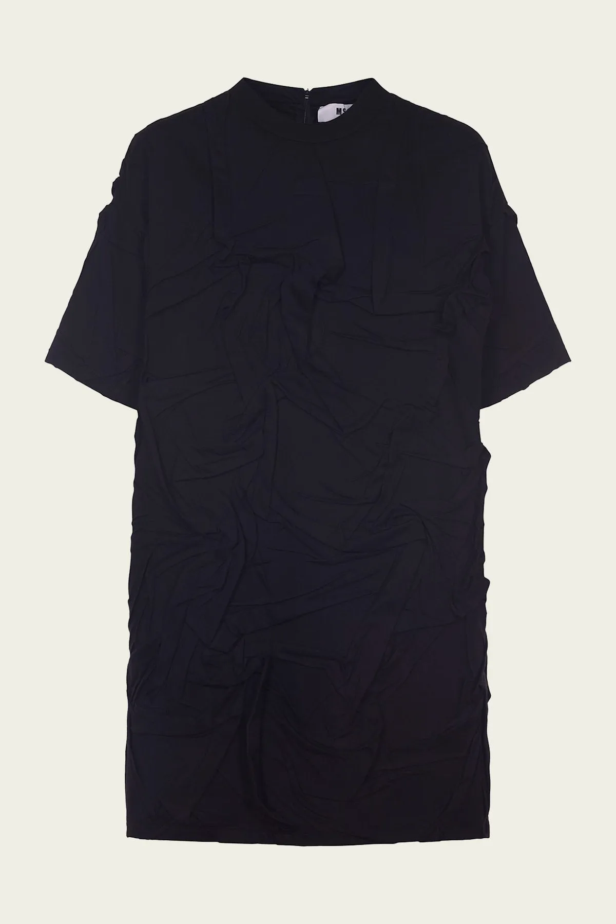 Pleated T-Shirt Dress in Black