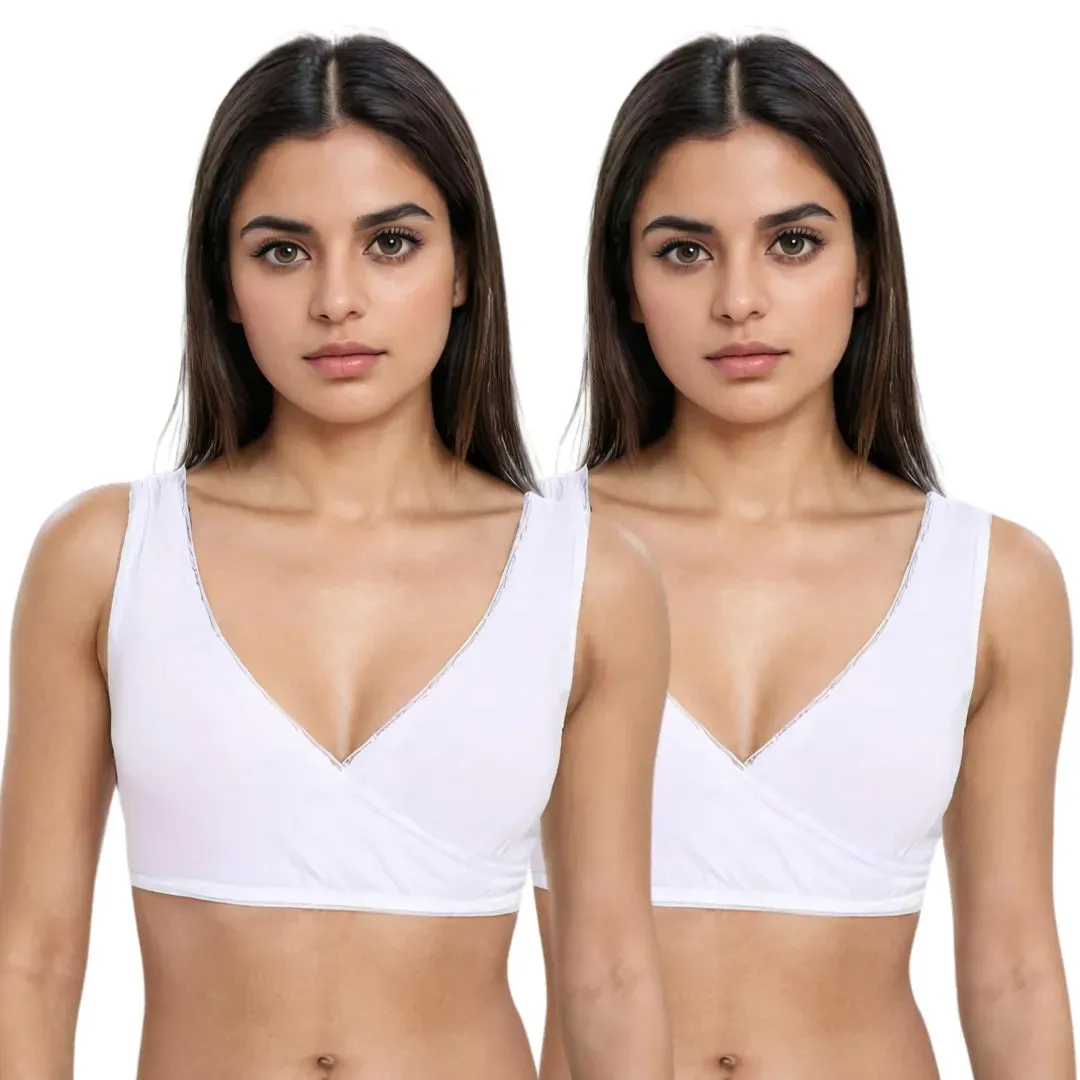 Plunge Bra | Cross Over Neckline | Non Wired Bra | U Back | Pack Of 2