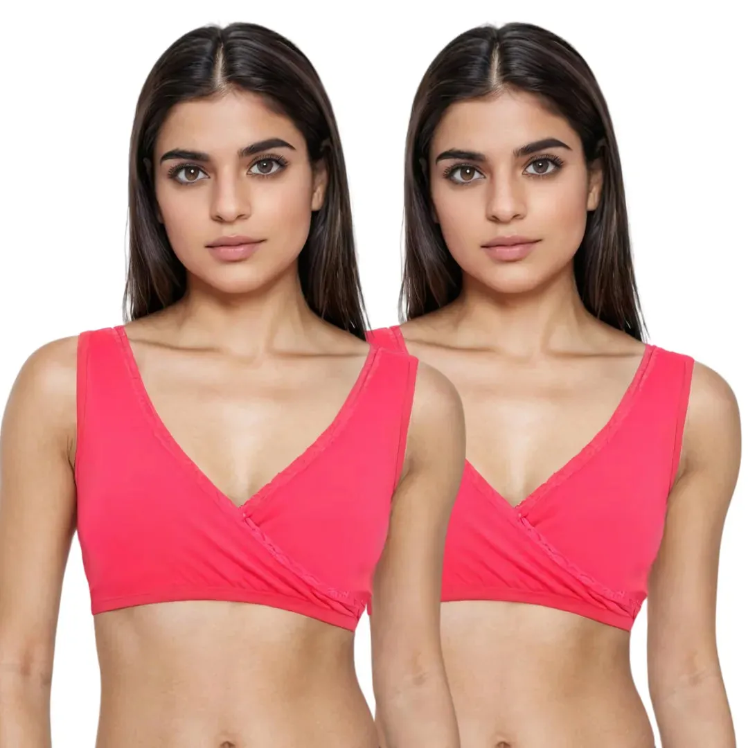 Plunge Bra | Cross Over Neckline | Non Wired Bra | U Back | Pack Of 2