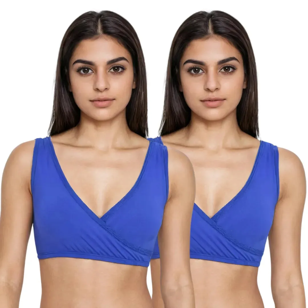 Plunge Bra | Cross Over Neckline | Non Wired Bra | U Back | Pack Of 2