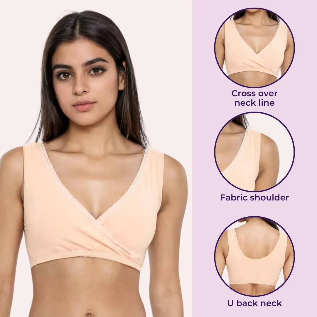 Plunge Bra | Cross Over Neckline | Non Wired Bra | U Back | Pack Of 2