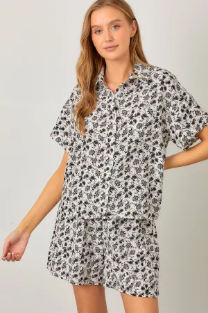 PLUS Printed Shirt and Short Set