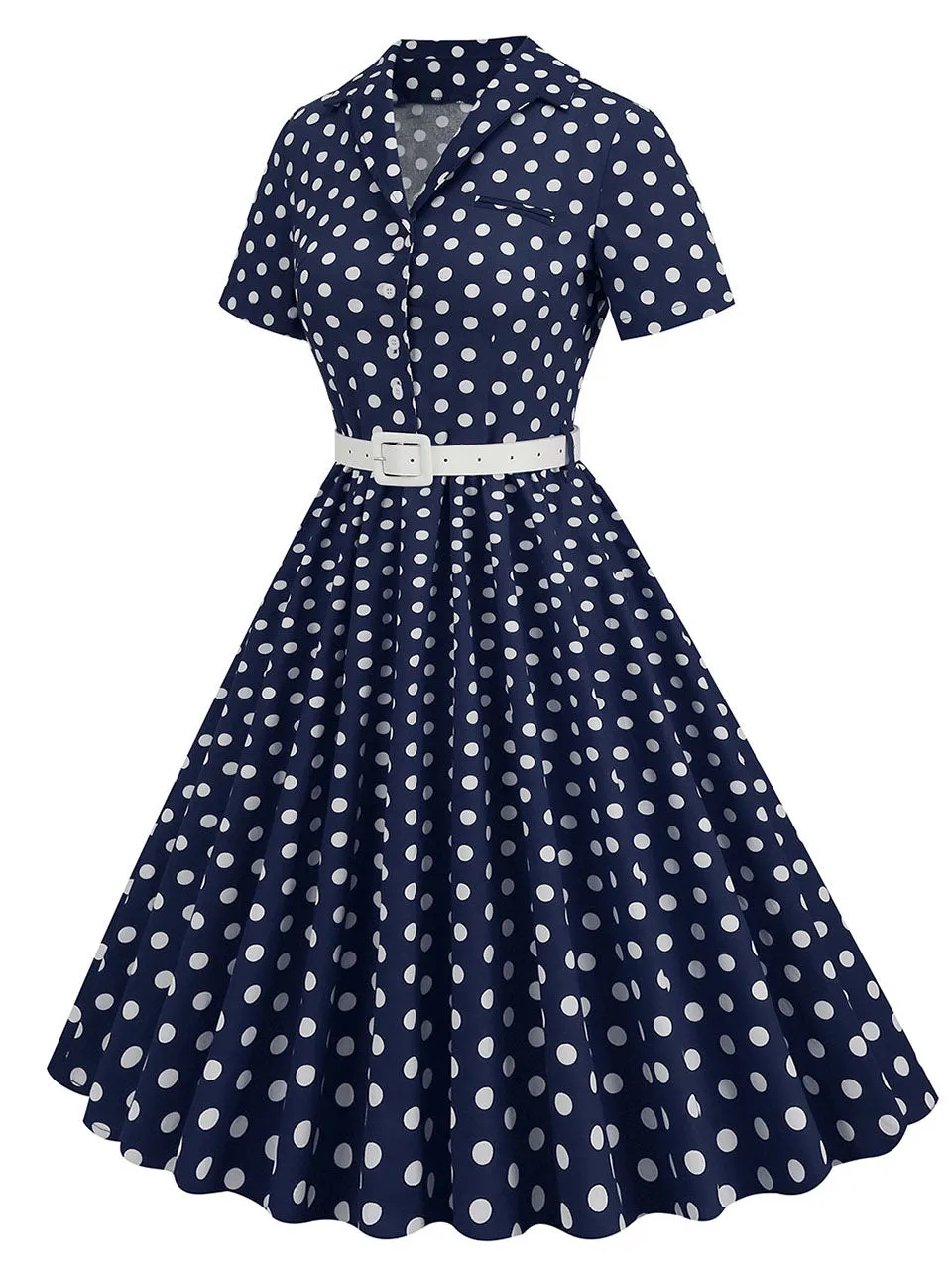 Polka Dots 1950S Vintage Shirt Swing Dress