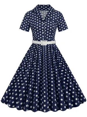 Polka Dots 1950S Vintage Shirt Swing Dress